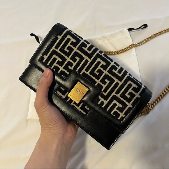 SOLD BNWT Balmain Mini 1945 Monogram Jacquard Bag Crossbody $1695 - Picture 10 of 15